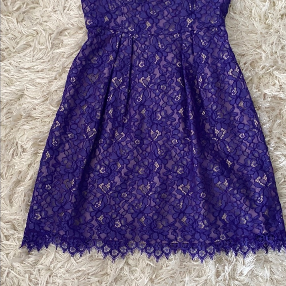 Purple Floral Lace Dress - Picture 6 of 11